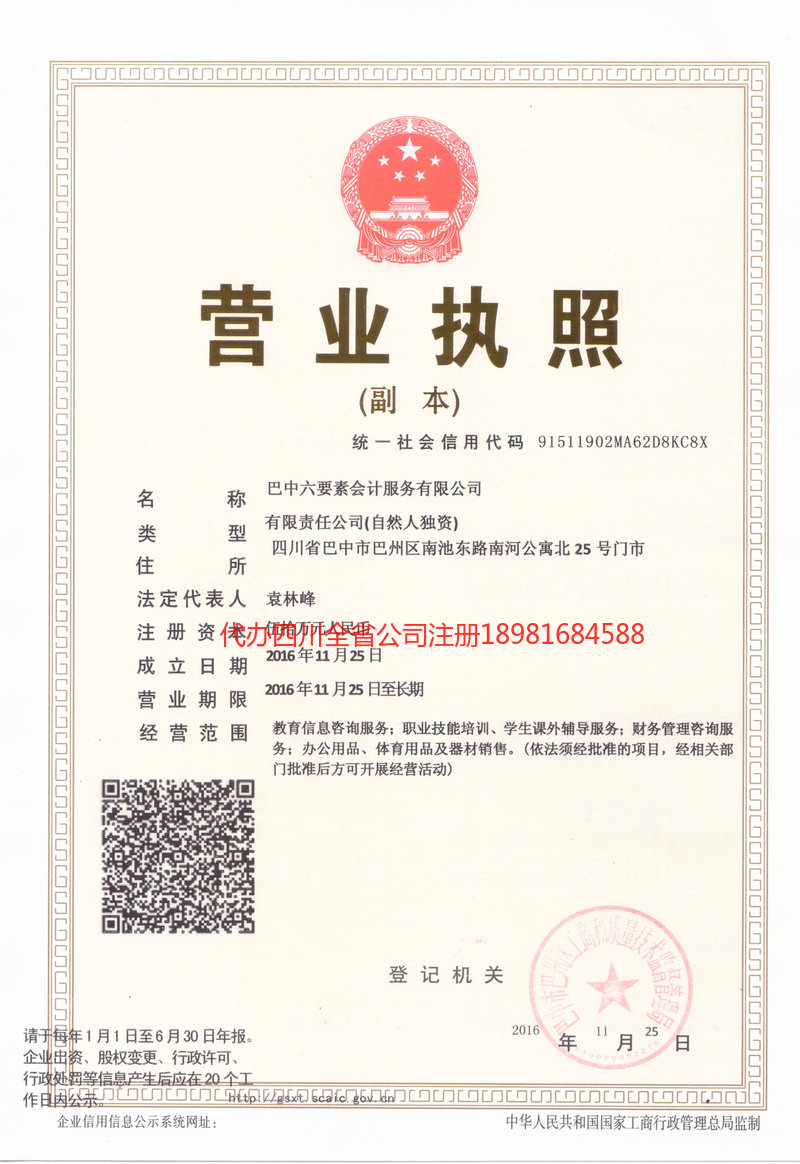 都江堰都江堰六要素会计服务有限公司